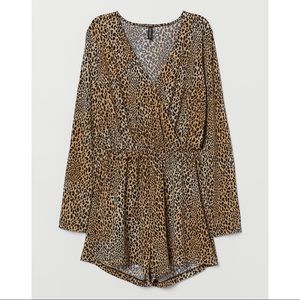 NWT H&M romper size 14 long sleeve animal print